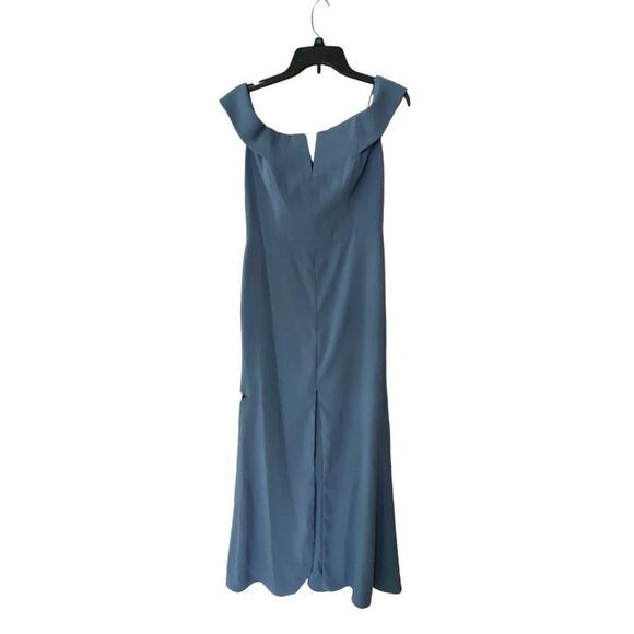 Norstrom Dessy Size 8  12  Collections 3038 Long Dress Larkspur Blue - Picture 6 of 15